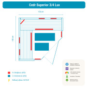 Infrasauna Cedr Superior 3/4 Lux