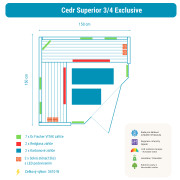 Infrasauna Cedr Superior 3/4 Exclusive